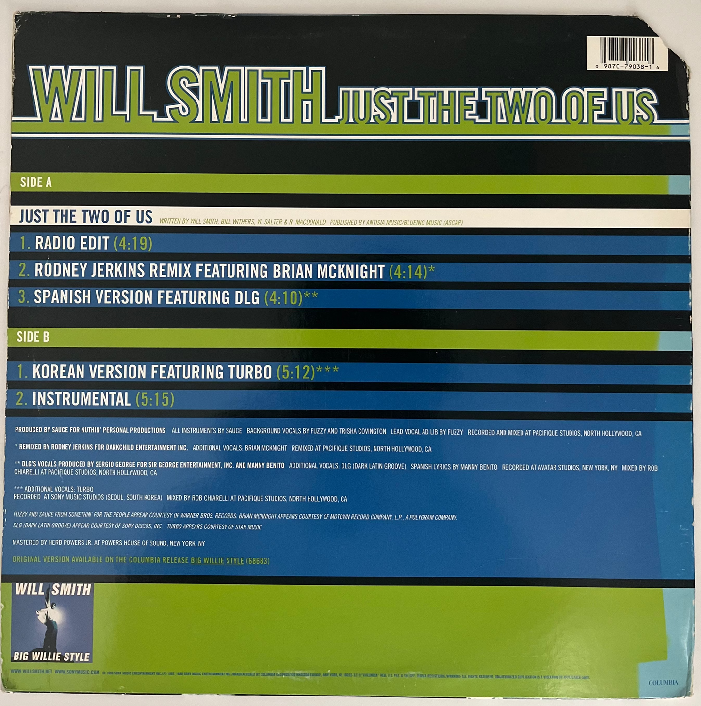 Will Smith - Just The Two of Us (12" Single) CORNER CLIPPED