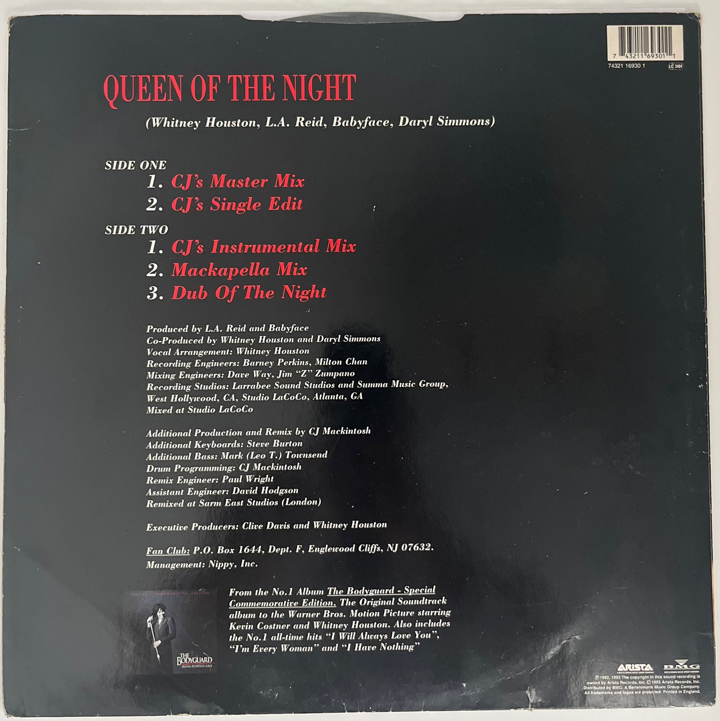 Whitney Houston - Queen of the Night (12" Single)