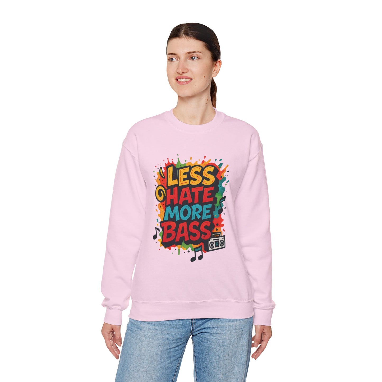 Less Hate More Bass Unisex Crewneck Sweatshirt
