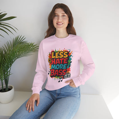 Less Hate More Bass Unisex Crewneck Sweatshirt