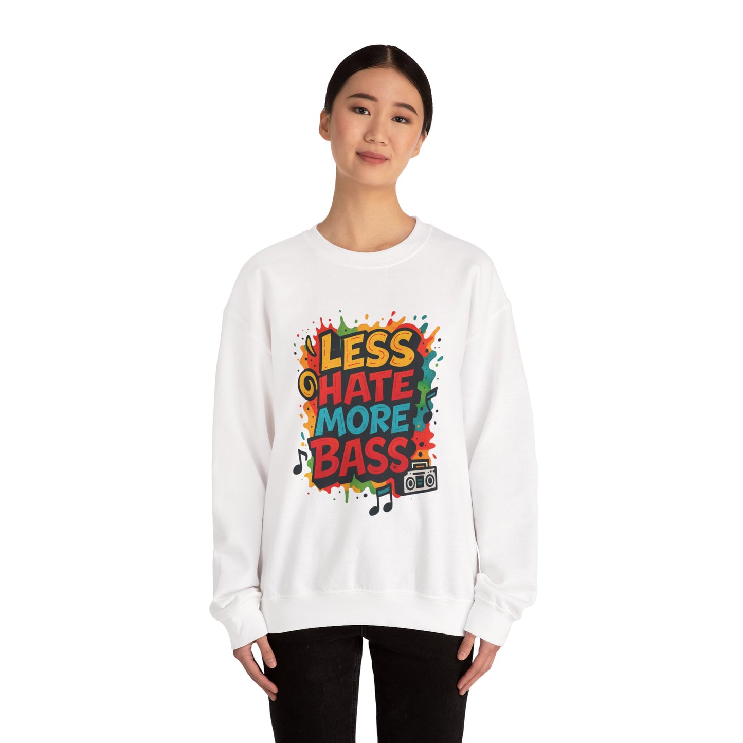 Less Hate More Bass Unisex Crewneck Sweatshirt