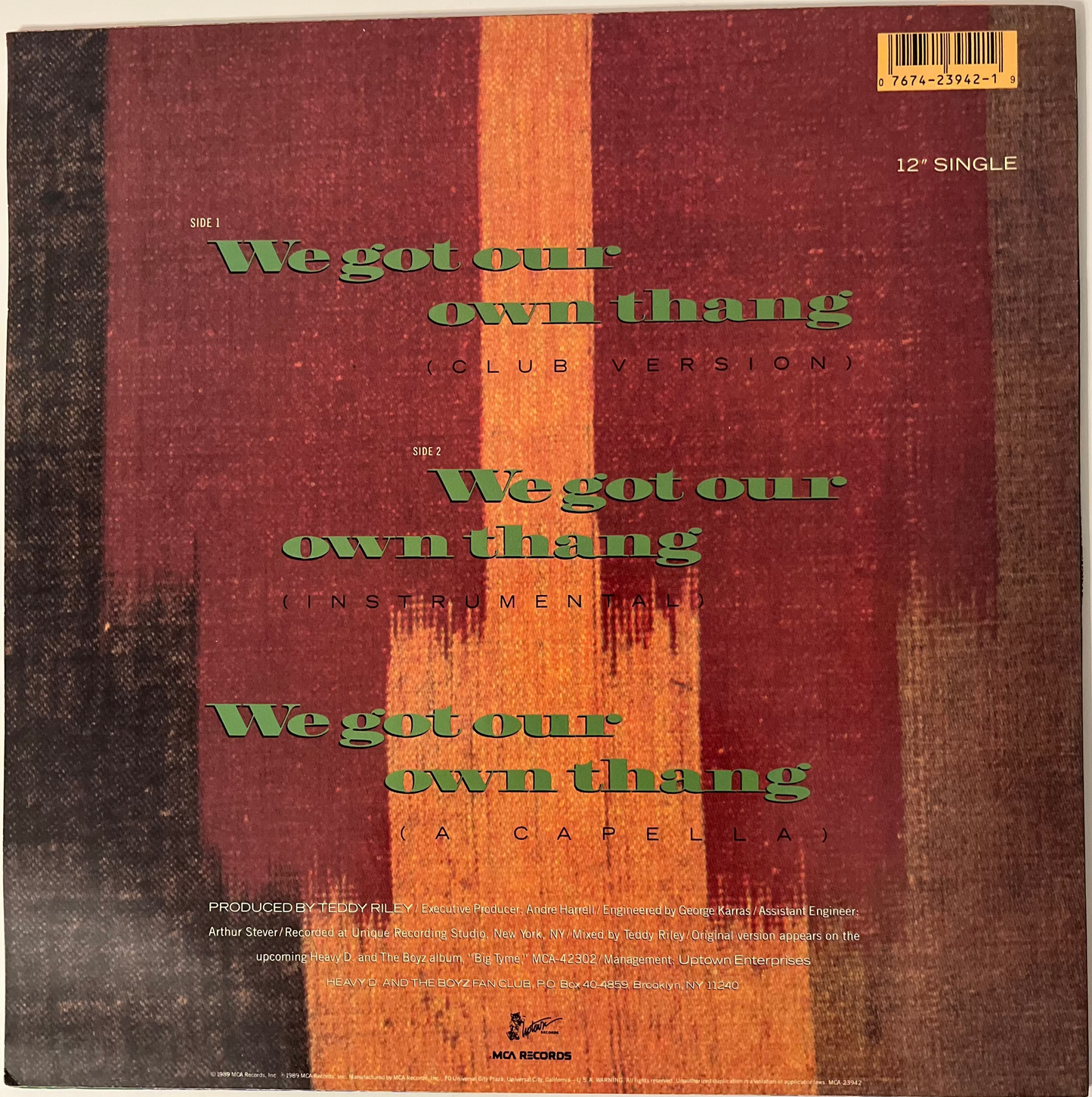 Heavy D & The Boyz - We Got Our Own Thang (12" Single)