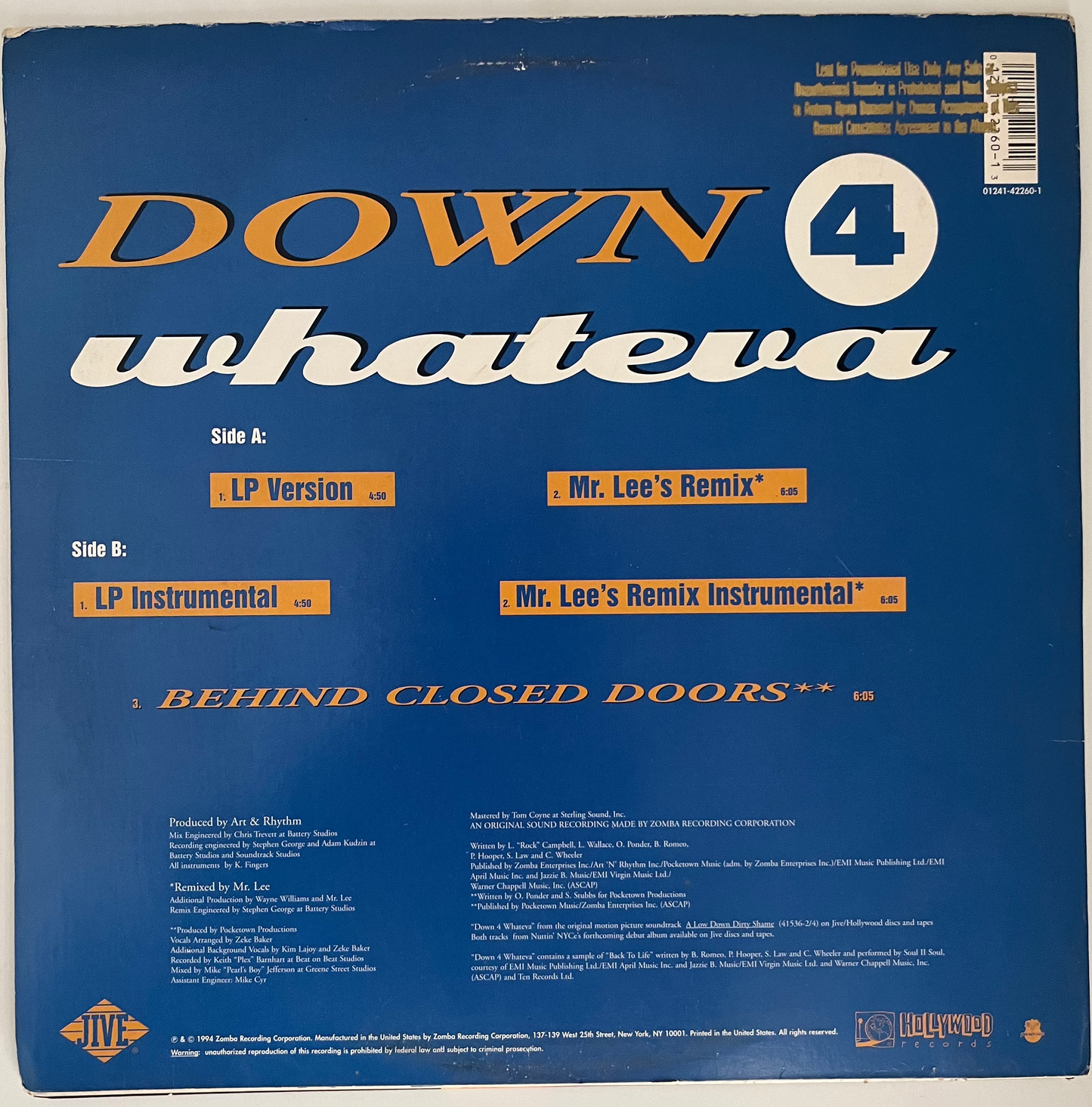 Nuttin Nyce - Down 4 Whateva (12" Single)